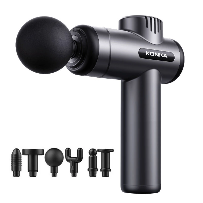 KONKA V19 Fascia Gun 6 Speeds Adjustable 6 Massage Heads Massager Gun Relieve Fatigue Muscle Relaxation 1200mAh (image for) KONKA V19 Fascia Gun 6 Speeds Adjustable 6 Massage Heads Massager Gun Relieve Fatigue Muscle Relaxation 1200mAh